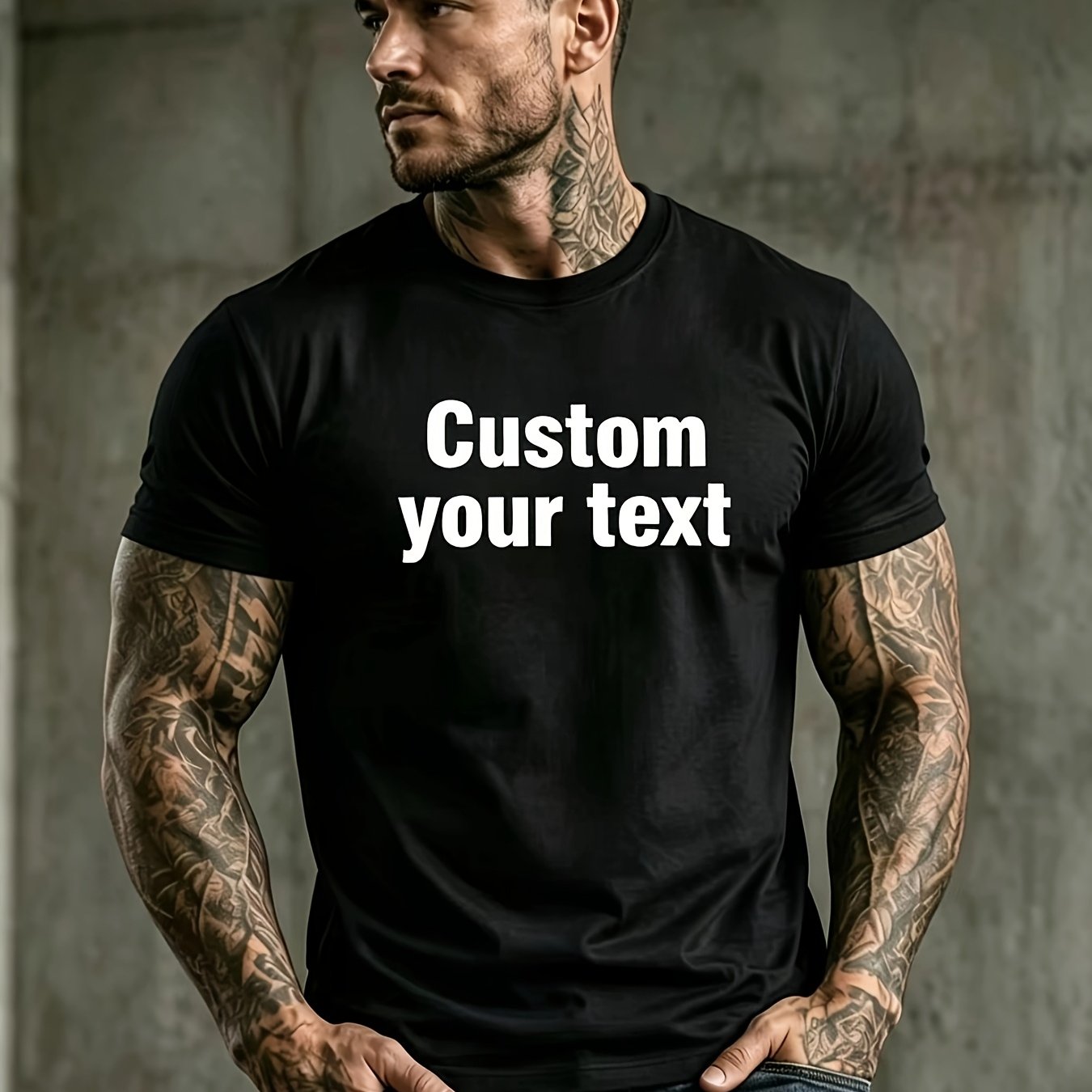 TEMU 2026 Summer Festival Custom T-shirts For Men And Women - Personalize With Your Text, Casual Crew Neck Short Sleeves, Summer , Team Building