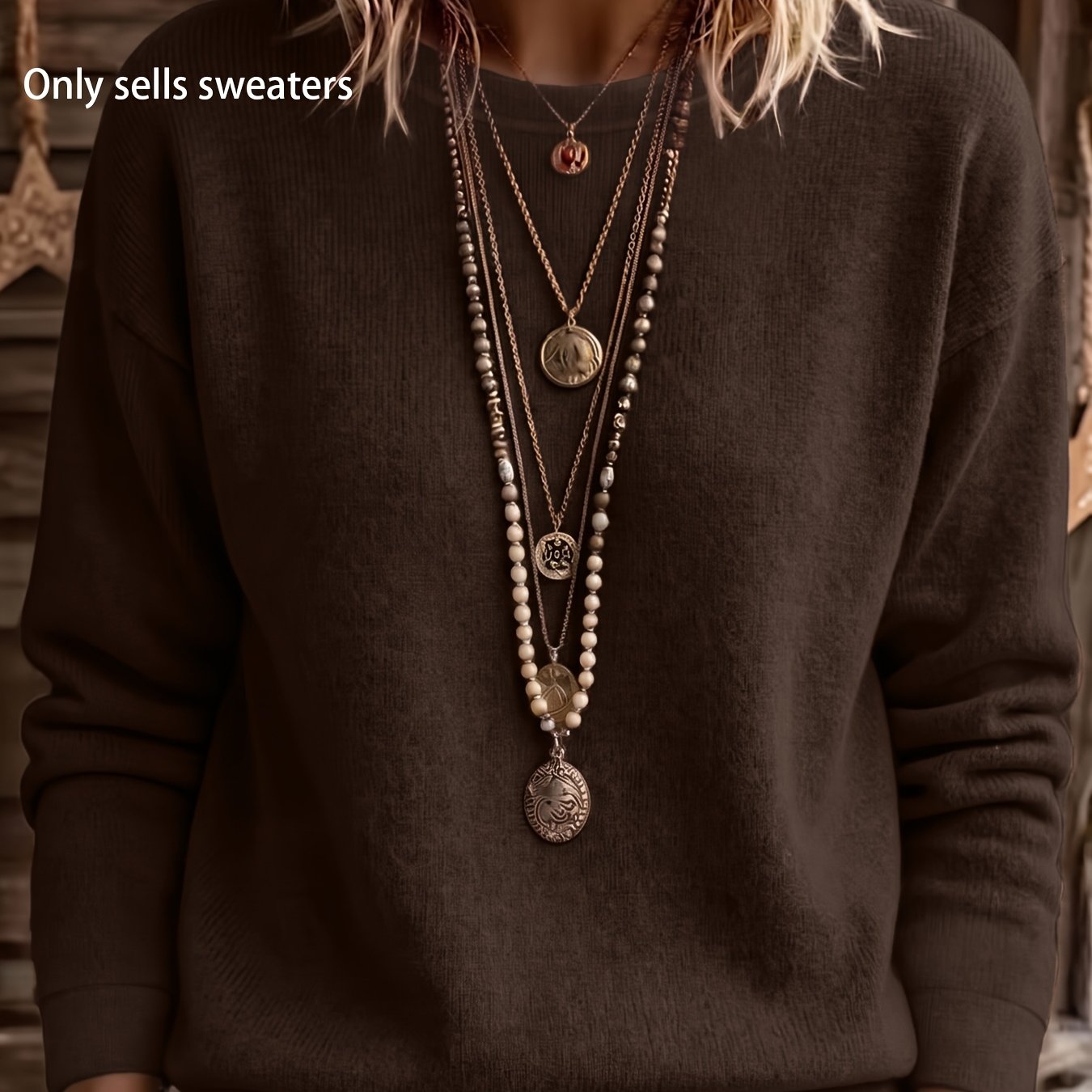 TEMU 1pc Women's Sweater Fashion Pullover Retro Sweater Women's Sweater