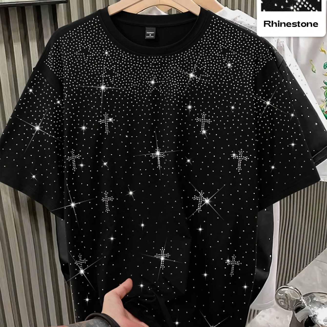 TEMU Men' Casual Versatile Solid Breath Print Short-sleeve Sports T-shirt Top, Unisex, Regular Fit, Modern Street Style, Suitable For Spring And