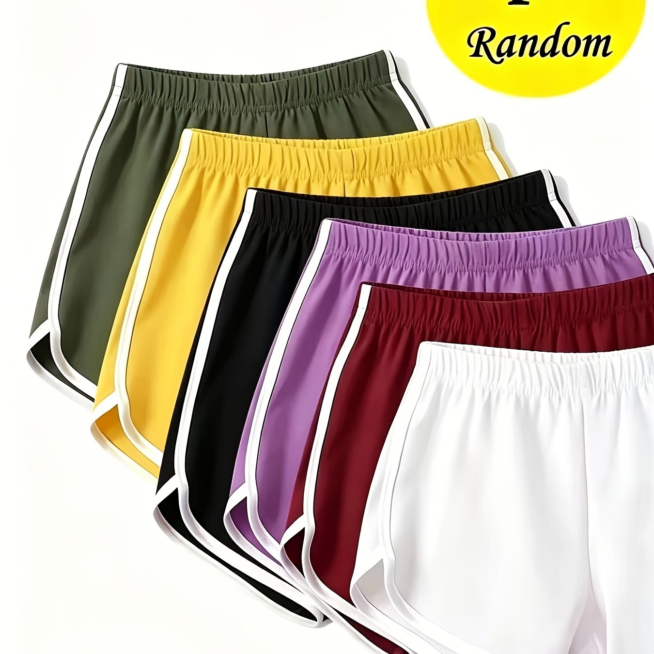 TEMU Random 6pcs Women's Sports Shorts, Dolphin-shaped Sports, Gym Shorts, Strength Training, Cycling, Hiking And Running Pants, Spring, Summer And