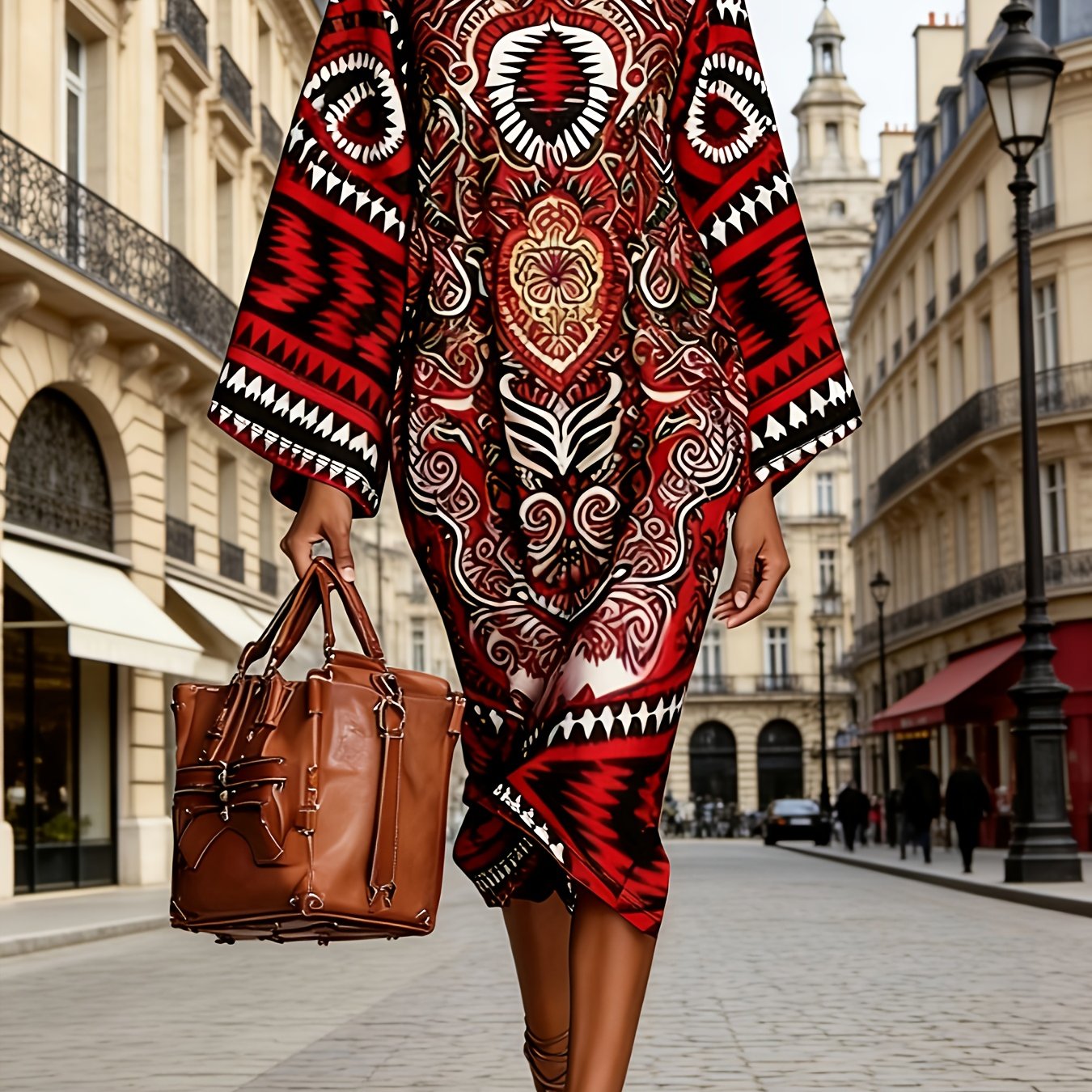 TEMU Women's Fashion For Spring And Summer Featuring Ethnic Prints, Versatile Long-sleeve Designs, High-neck Styles, Elegant Outdoor Looks, And