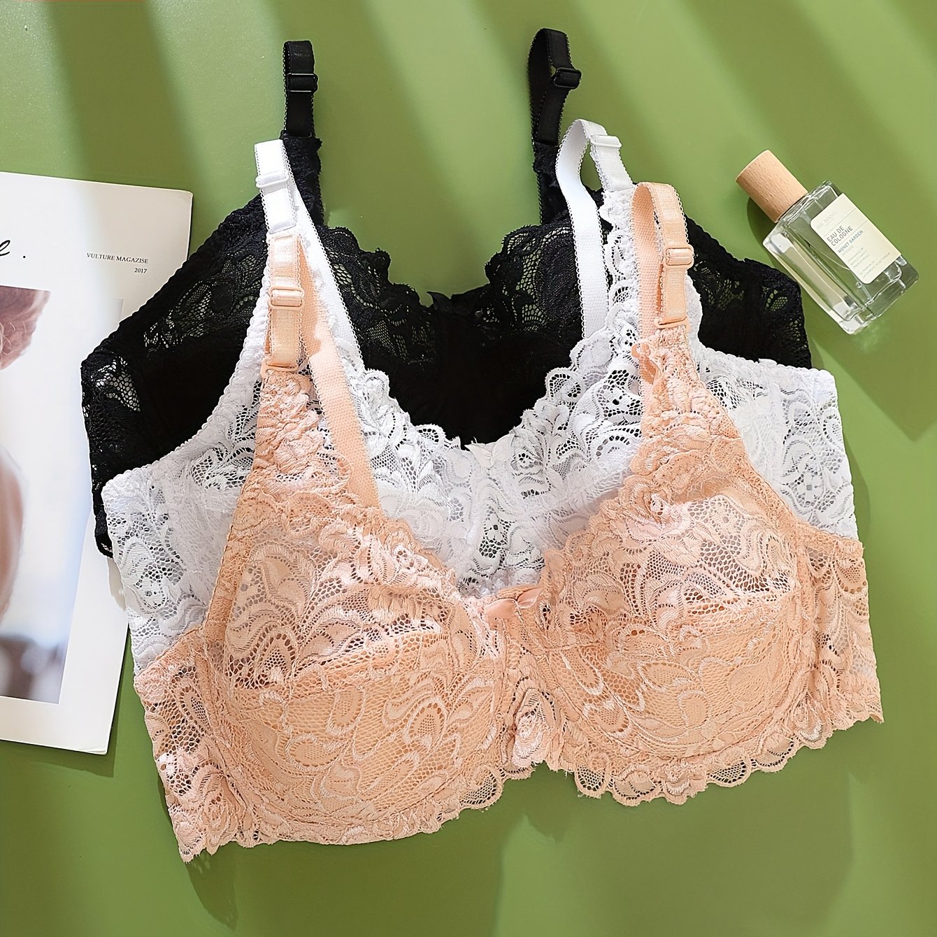3pcs Ultra-thin Size Women's Bras Breathable Comfortable Lingerie