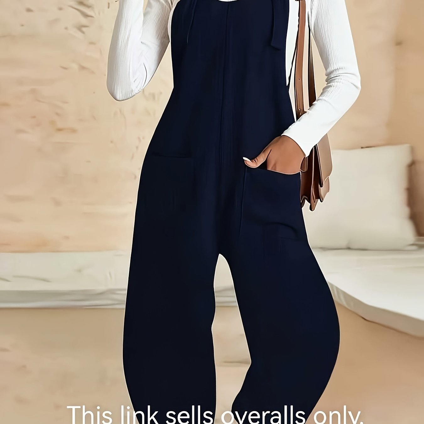 Autumn-winter Cross-border 2024 European And American Women's Fashion Casual Long Jumpsuit With Suspenders For