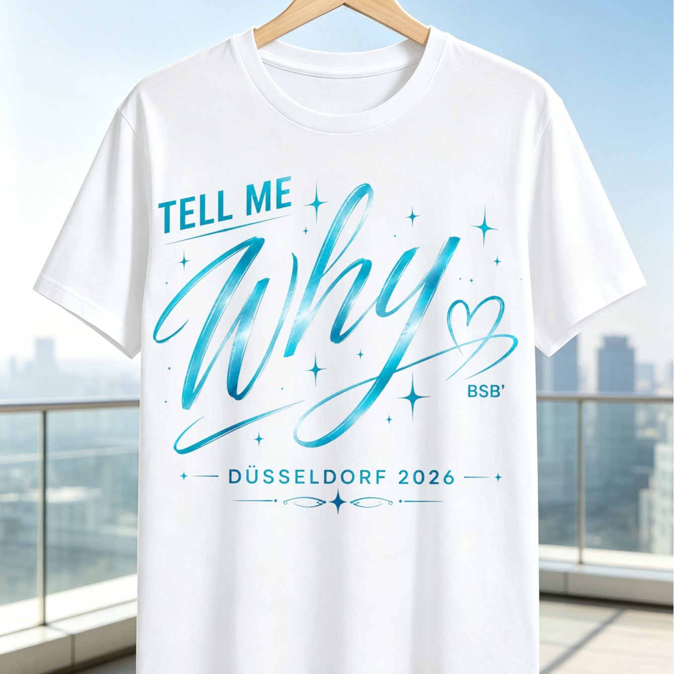Image of Me Why 2026 Bsb Script Graphic T-shirt With Blue Gradient Calligraphy Stars And Heart Accent Design Unisex T-shirt
