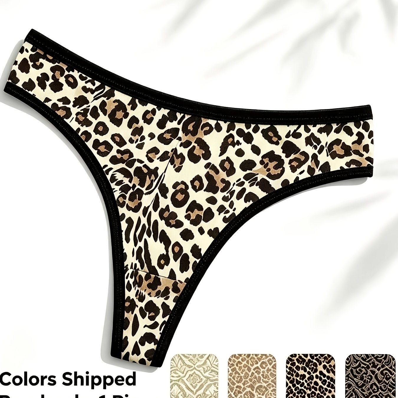 TEMU Underwear , With The Color And Pattern Being At Random. This Is A Sexy Leopard Print Women's Thong. It Features A Sexy Leopard Print, G-shaped