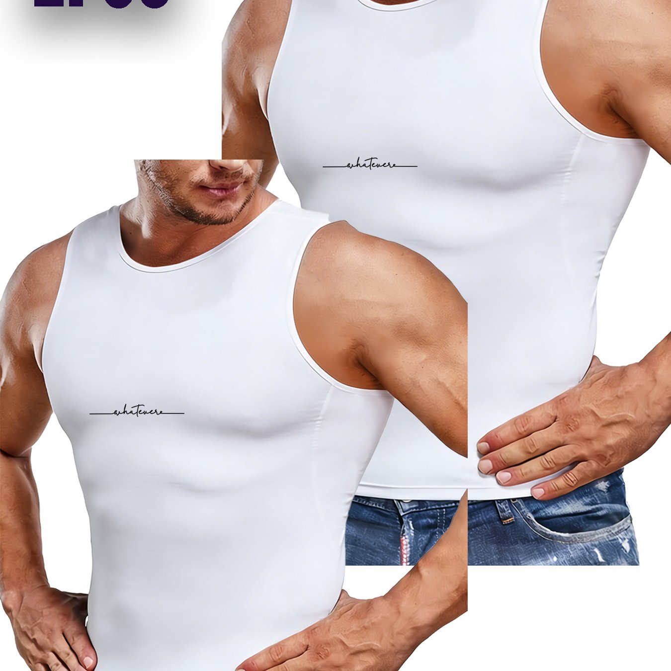 TEMU 2pcs Men's Compression Shaping Vest | Shaper, Suitable For , For , Sports, Breathable Sleeveless Design, Versatile For Daily Wear And Workouts,