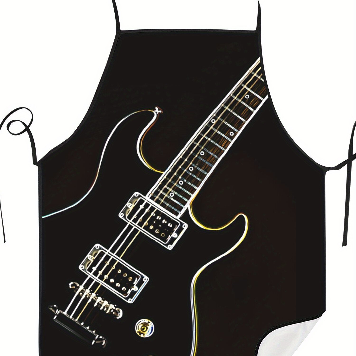 TEMU Unisex Apron Featuring A Guitar Design, Suitable For The Kitchen Or For Hairdressing