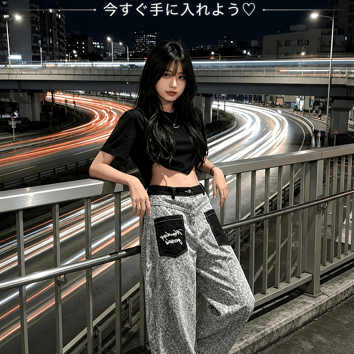 TEMU 【商品名】春夏 アメリカン レトロ レオパード柄 ジーンズ、パッチワーク ボタン デザイン ワイドレッグ パンツ、ルーズ ドレープ フロア丈 カジュアル トラウザーズ