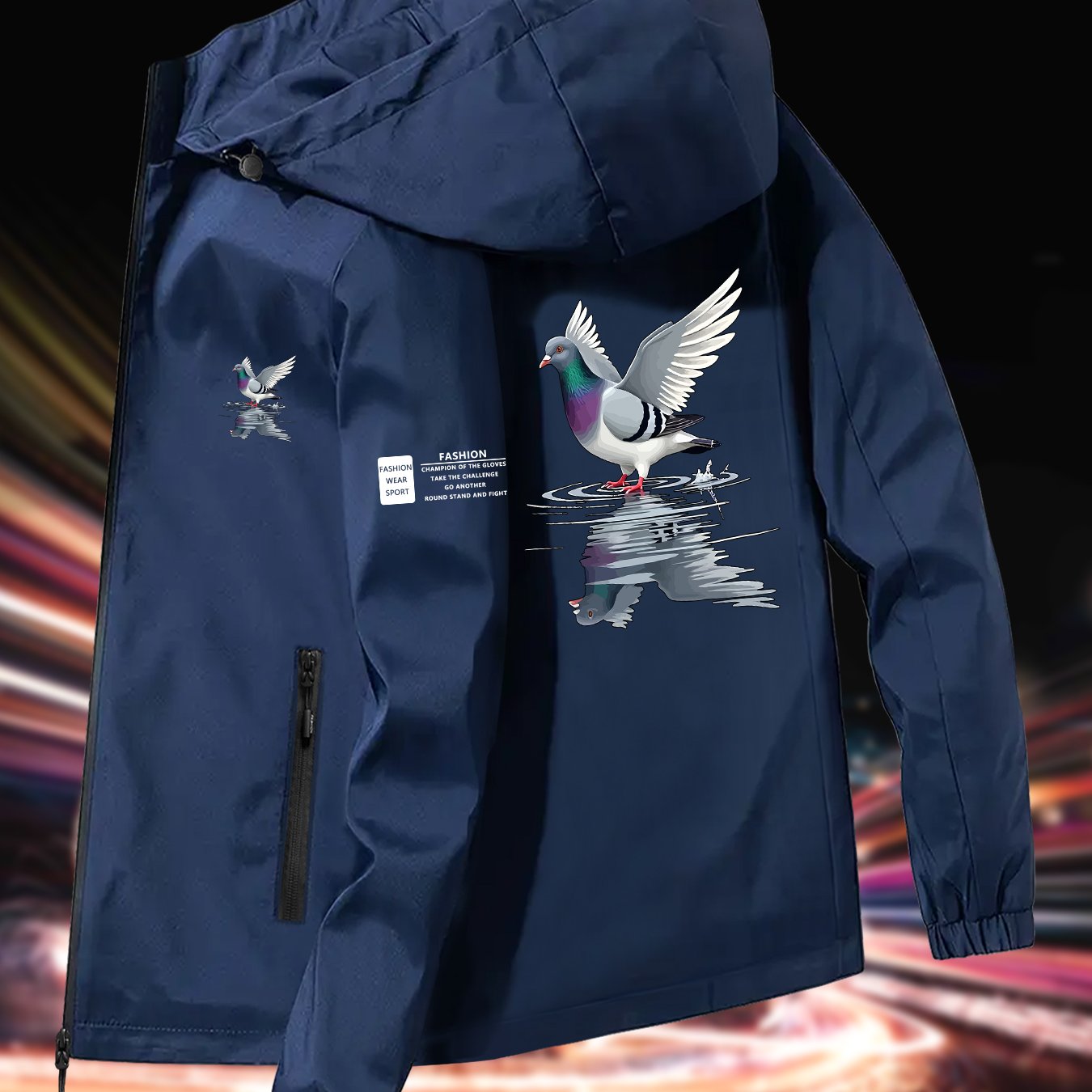 TEMU Suitable For Outdoor Travel And Hiking, This Pigeon Flight Print Jacket Features Lightweight, Durable, And Warm Fabric. It Serves As An Shell
