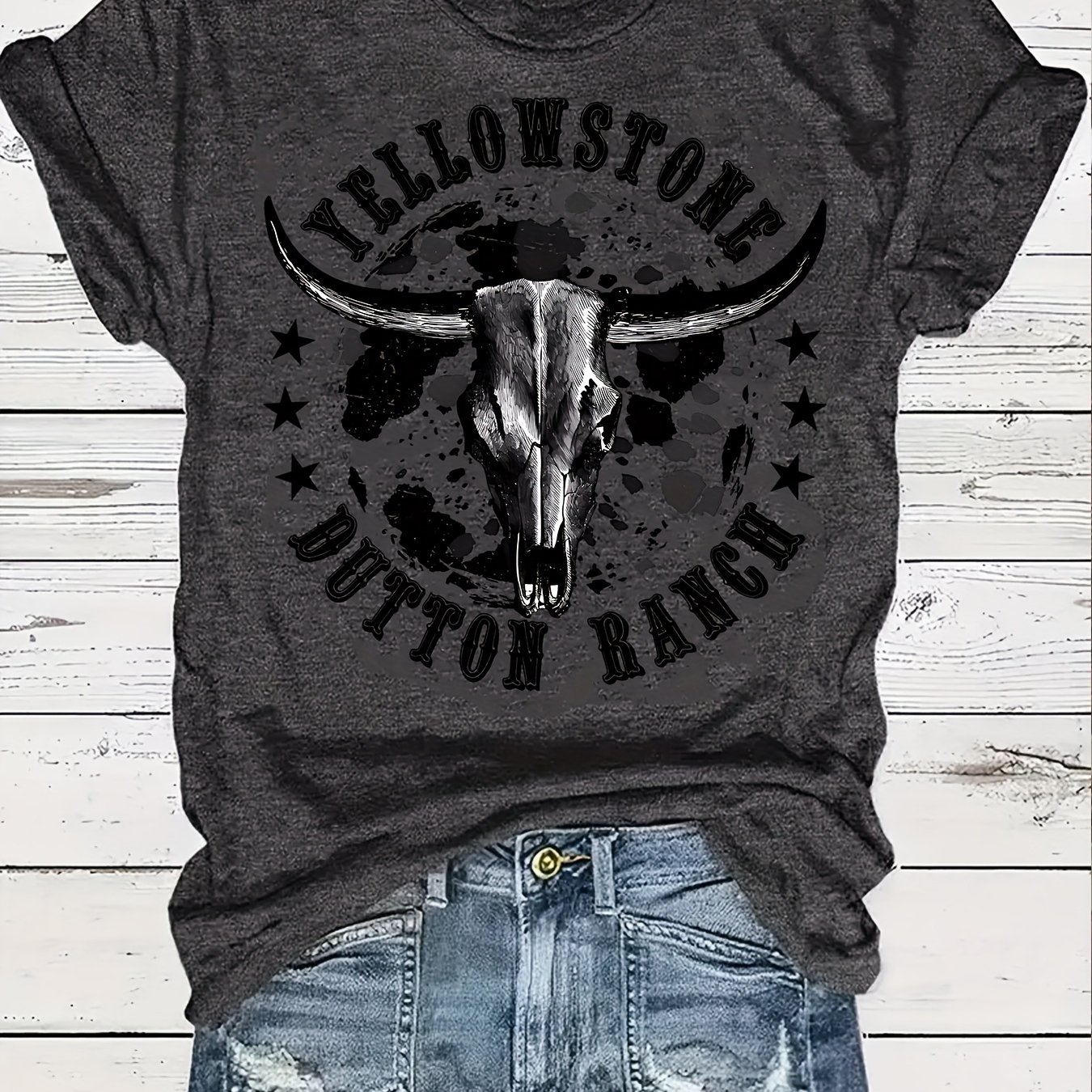 Alphabet Animal Print T-shirt Short Sleeve T-shirt