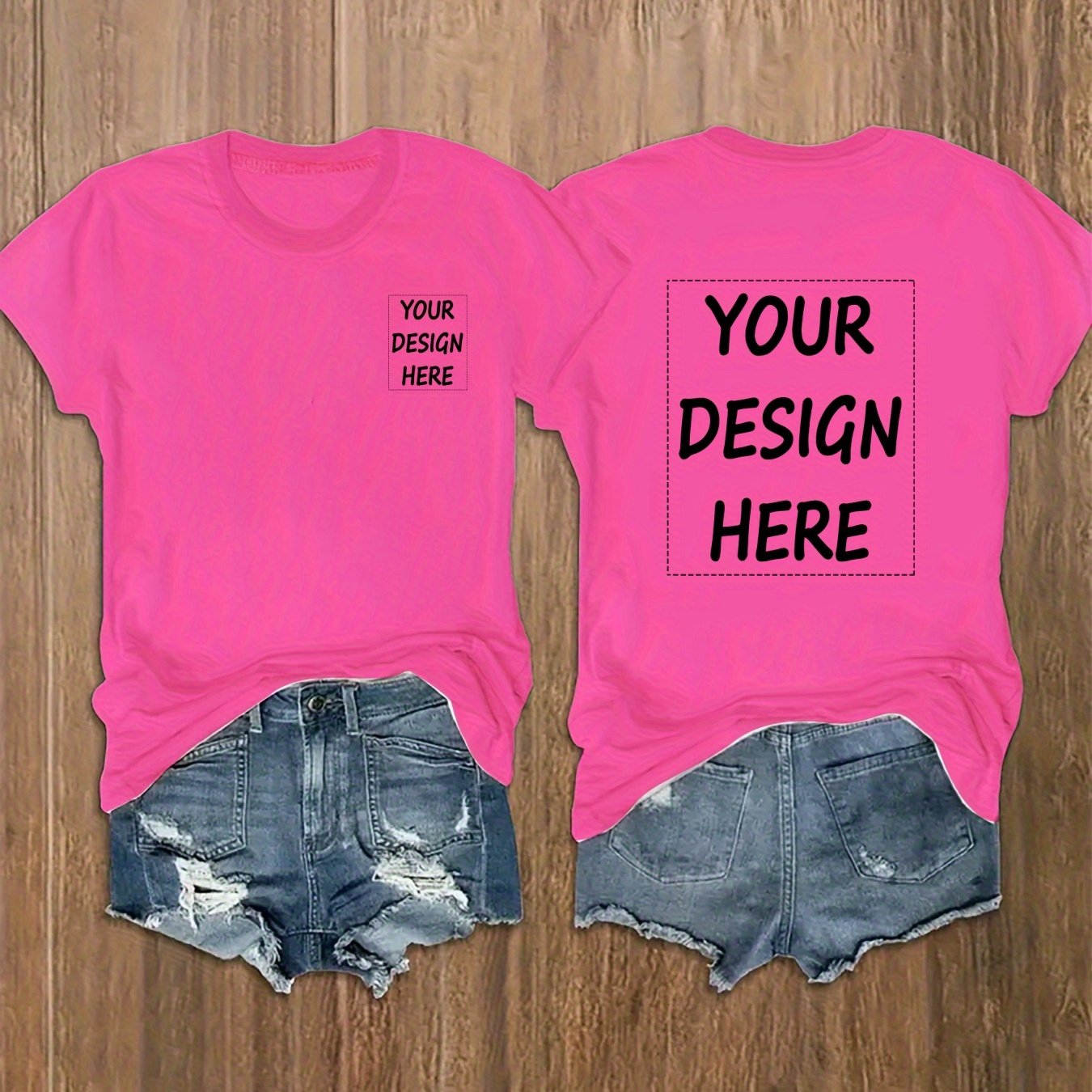 TEMU T-shirt da donna casual a maniche corte con stampa personalizzabile di foto e testo - traspirante per , , colori multipli per matrimoni, feste,