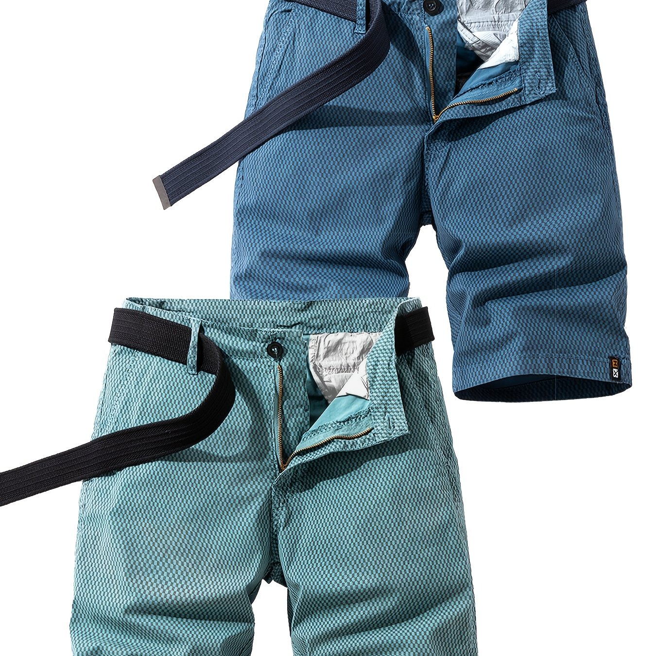 2pcs Men's Streetwear Casual Sporty Versatile Cargo Shorts, Solid Color Shorts 16101