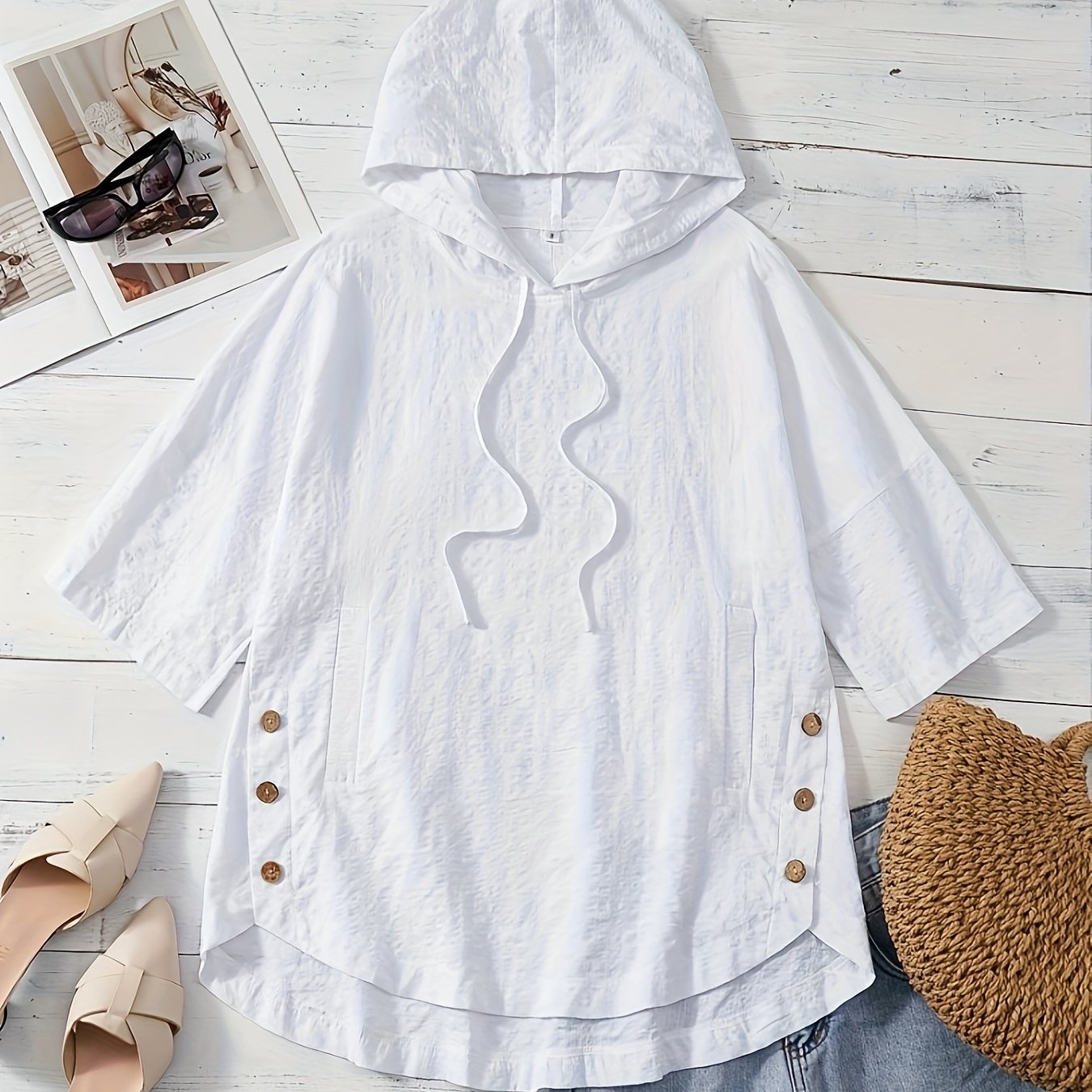 Image of Women's Button- Long Shirt Button Casual Women's Top