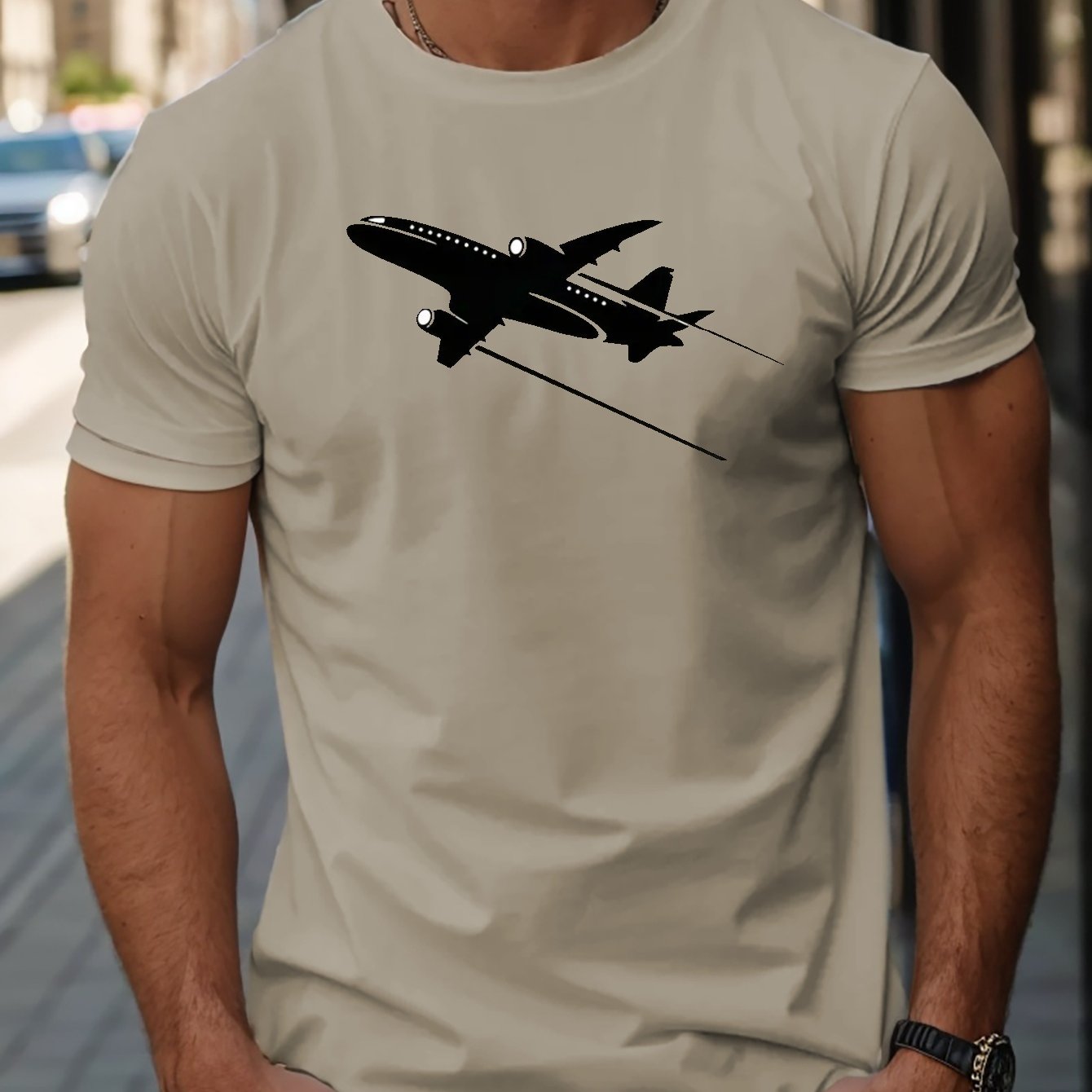TEMU Men's Short-sleeve Summer T-shirt In Black
