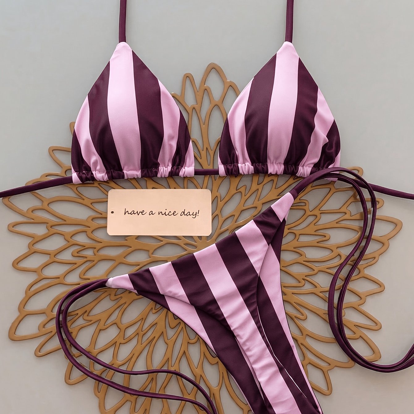 TEMU 2pcs Women's Sexy Bikini Swimsuit, Suitable For Spring And Summer Wear
