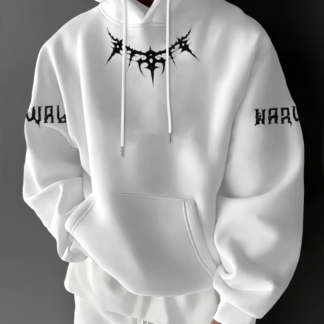 TEMU Men's Autumn Winter Letter Print -lined Hooded Sweatshirt, Versatile Casual Loose Fit Hoodie
