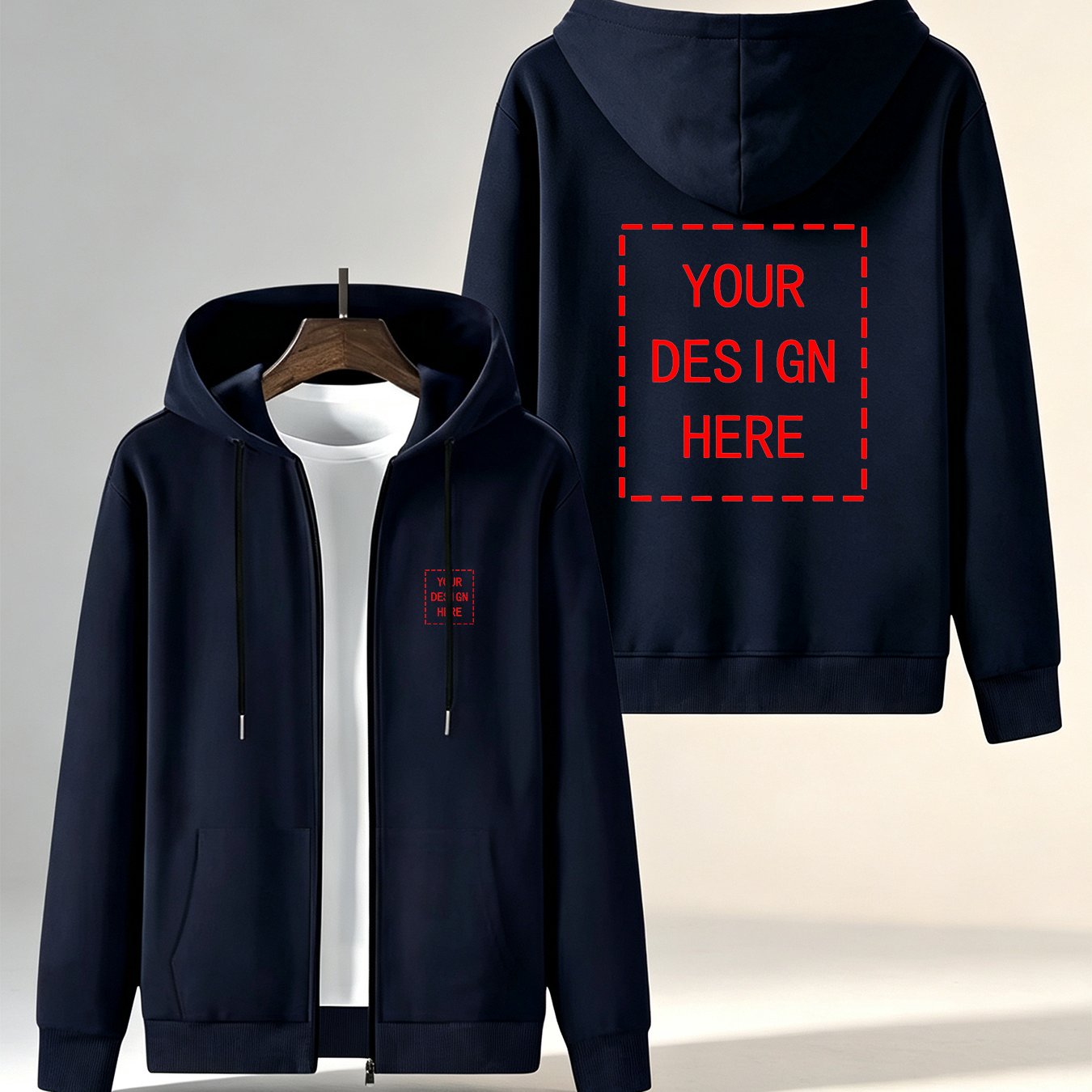 TEMU [custom] Hooded Jacket - Custom Front And Back Graphics - Custom Couple Photos / Portrait Photos / Team Logos / Work Uniform Emblems / Any Image