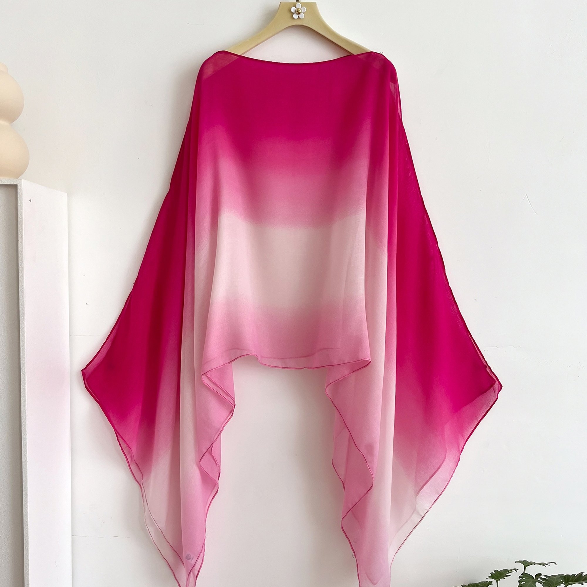 TEMU Plus Size - Vibrant Gradient Tie-dye Loose Cover-up