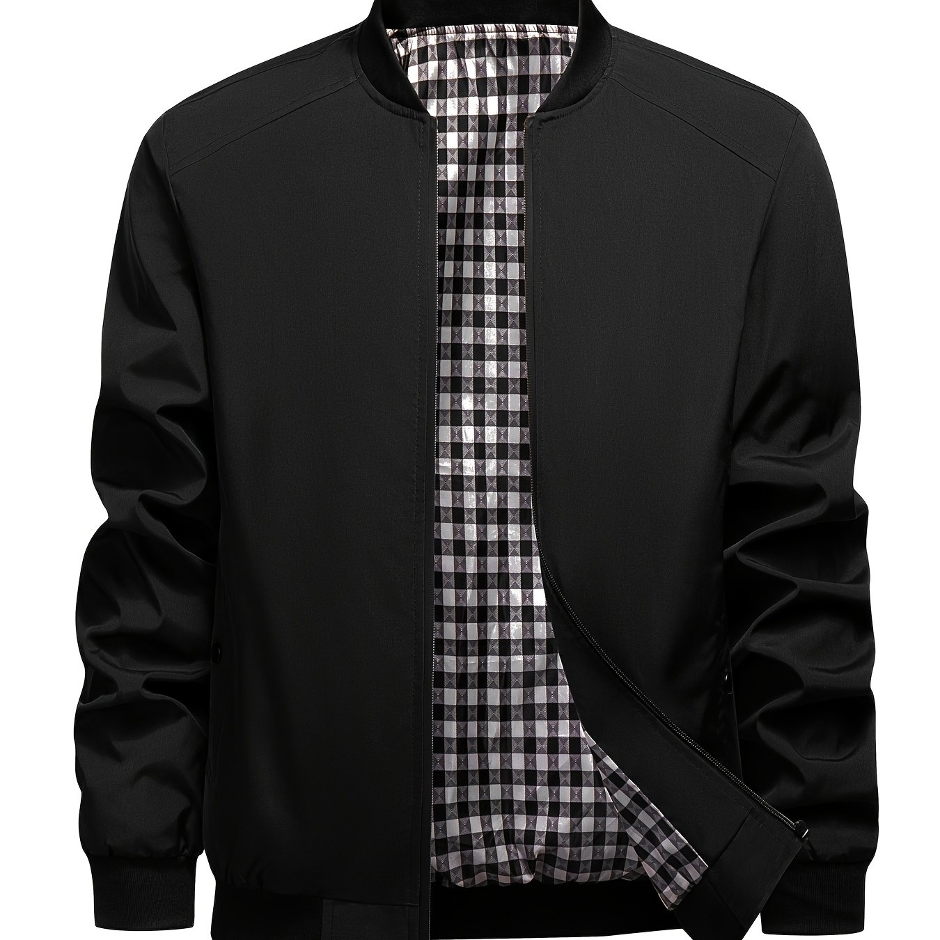 TEMU Men's Casual Jacket, Spring/autumn Stand Collar Versatile Sporty Outerwear Top, Smart Casual Layering Jacket