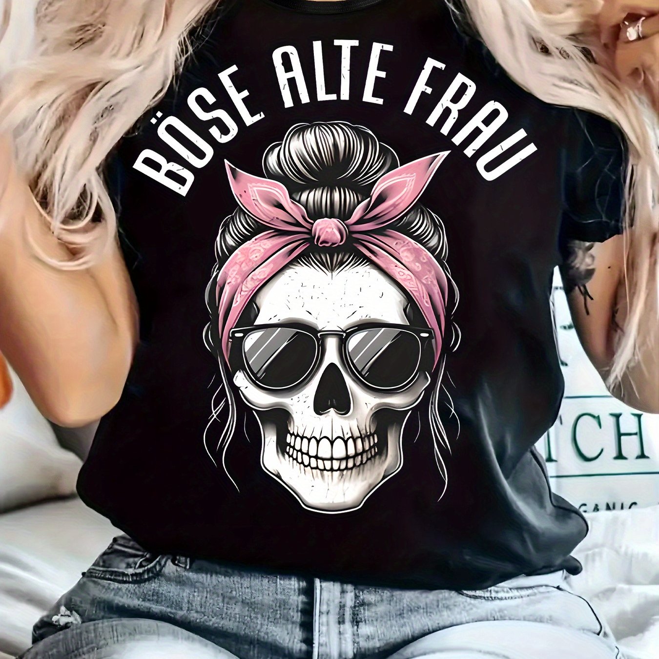 Plus Size - Plus Size - Print Plus Size Women's Casual T-shirt, Round Neck, Short Sleeved, Slightly Elastic Fabric, Regular Style, Comfortable Top For Women's Clothes