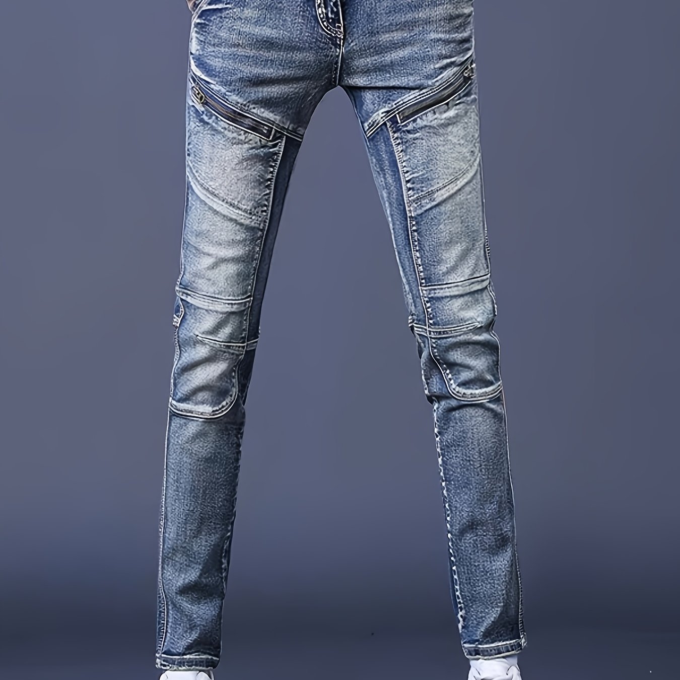TEMU Denim Pants Stretch Skinny Jeans Men's Straight Jeans Jeans Long Pants Spring Summer Fall Winter Slim