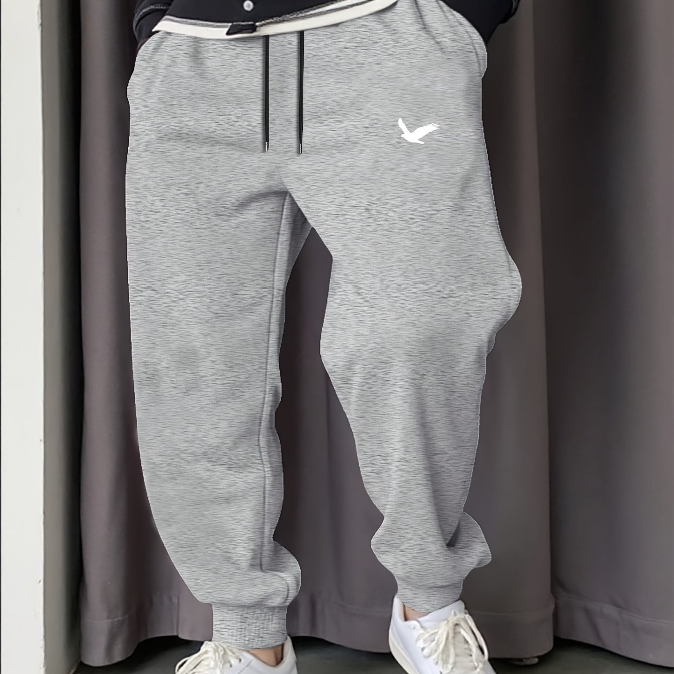 Image of Men's Fall Winter Fleece Jogger Pants, Drawstring Ankle Winter Casual Trousers, Men's Athletic Pants