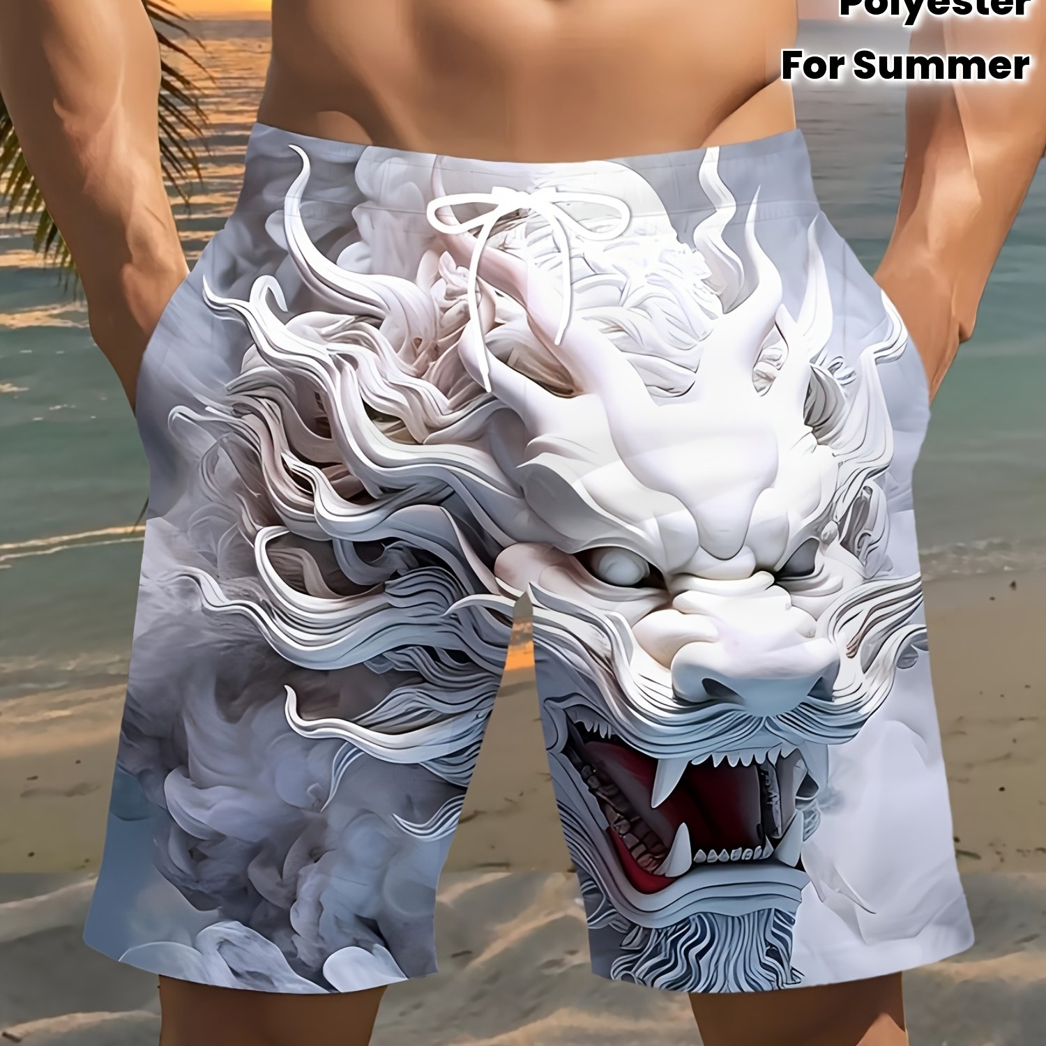 TEMU New! Shorts, Personalized And Cool Creativity, 3d Printed Beach Casual Pants For Summer Streets, Fashionable And Comfortable For Hawaii Vacation