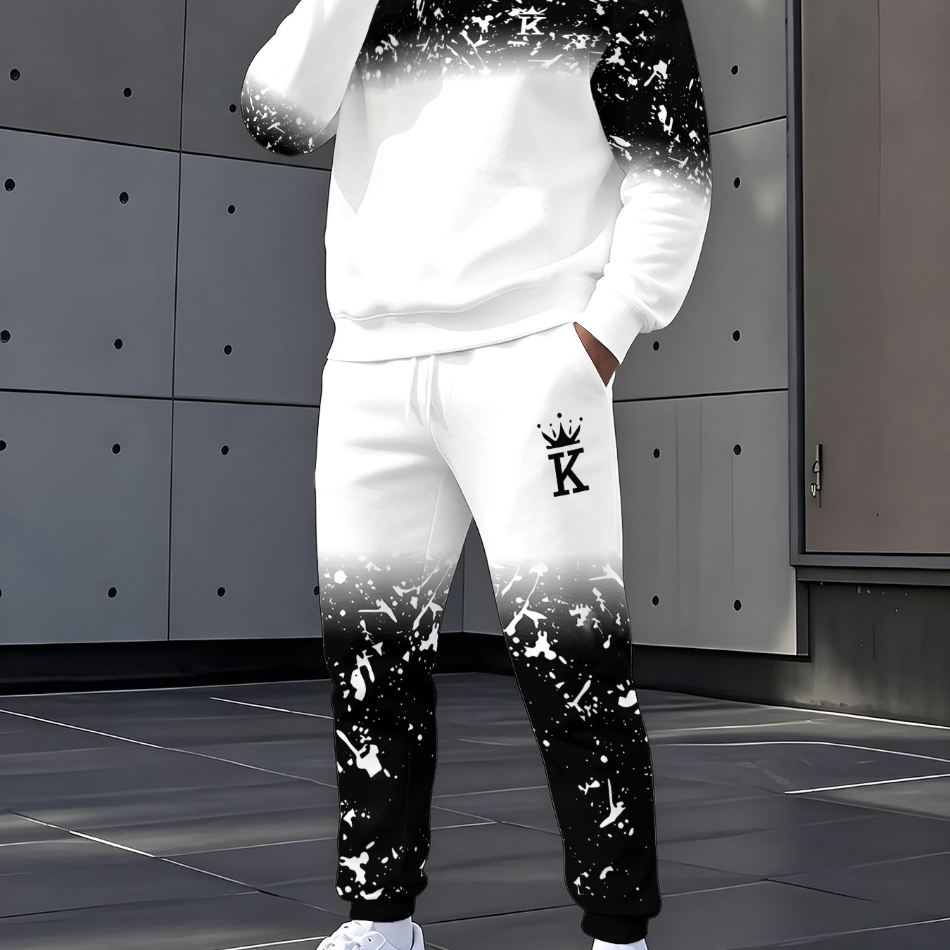 TEMU Completo da con felpa con cappuccio e pantaloni da jogging, abbigliamento casual