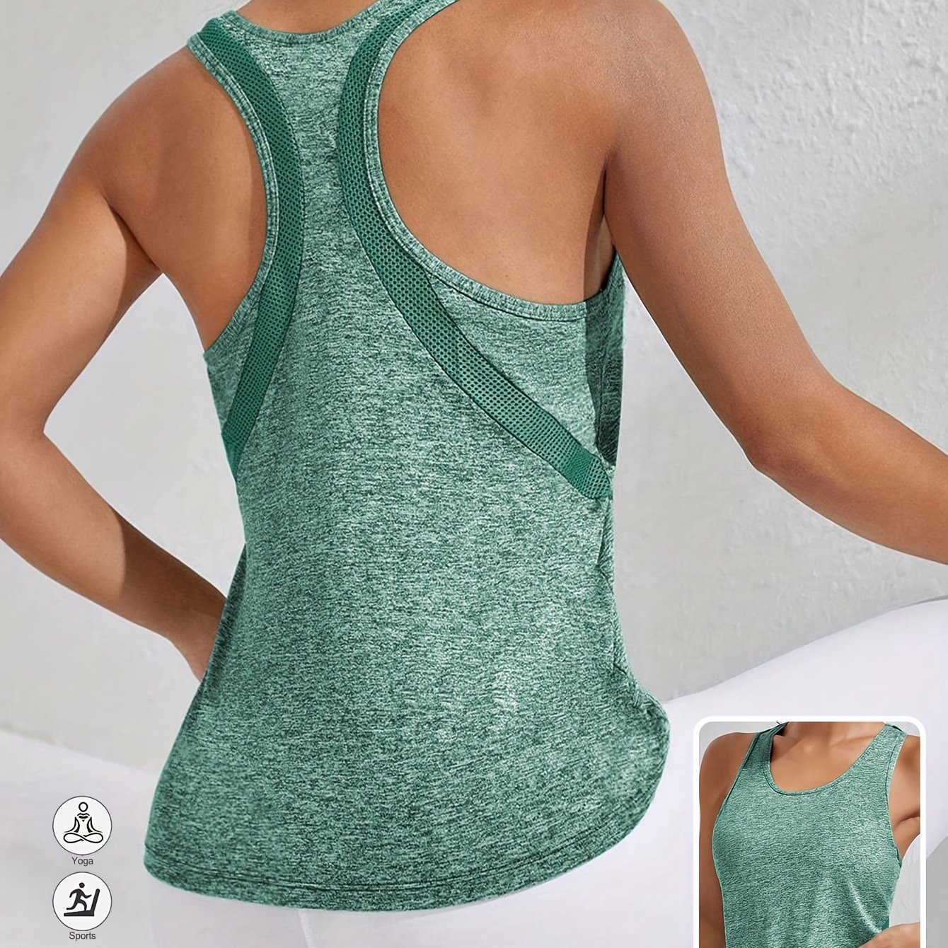 Image of Quick-drying Sports Vest For Women, Cover-up, Women's Training Yoga Top, Mesh Stitching Breathable Sexy Off-the-shoulder T-shirt, Racerback Vest New Women's Clothing - Suitable For Daily Wear