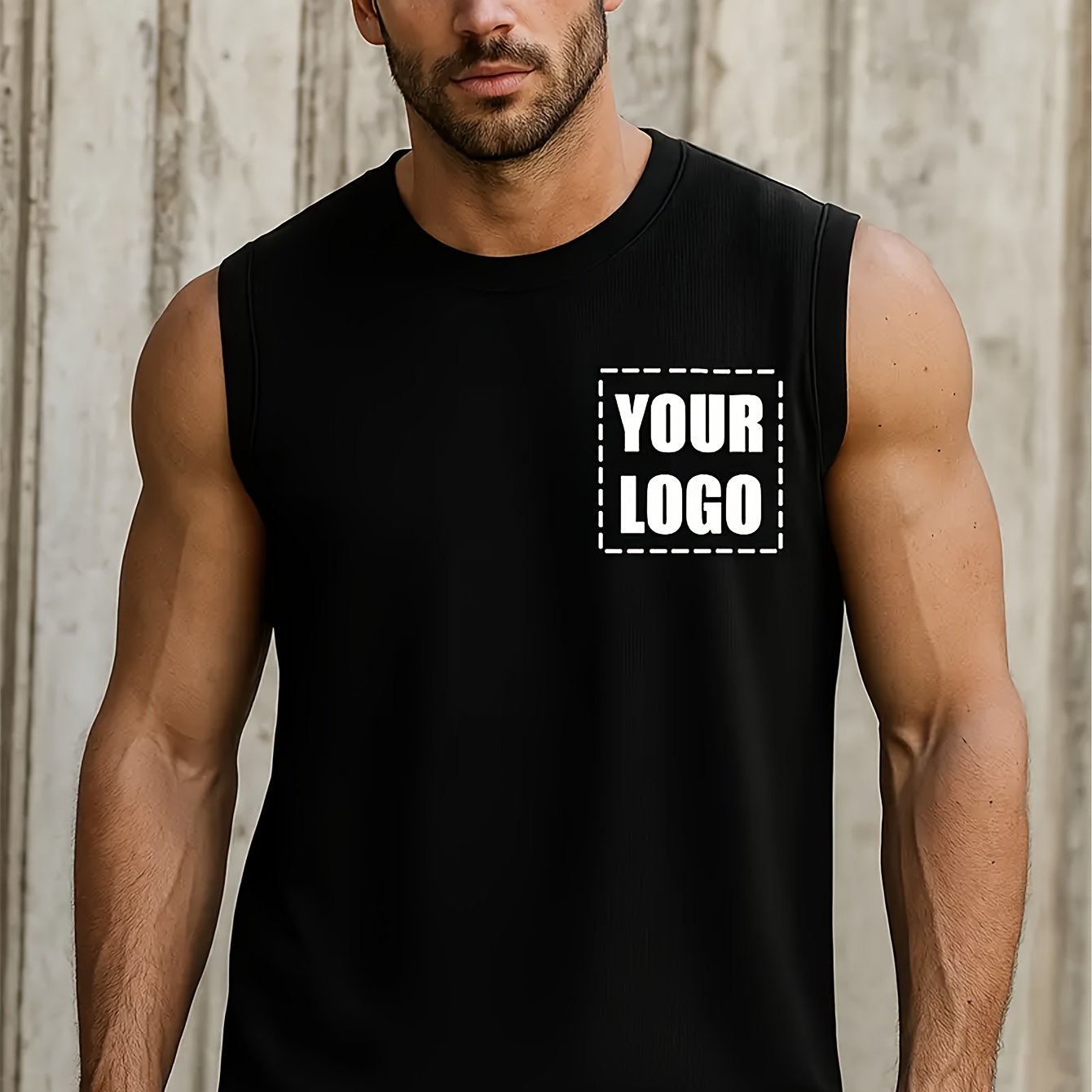 TEMU Chaleco personalizable para hombre - Transpirable y de secado rápido, con opción de personalizar , texto o en la parte delantera y trasera.