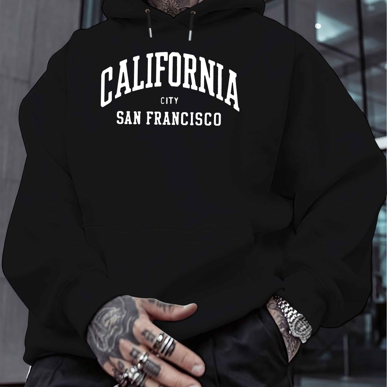 TEMU San Francisco California In Letters 2024 's Printed Autumn And Winter Fleece Sweatshirts, Versatile Spring And Autumn Styles For Teenagers, Plus