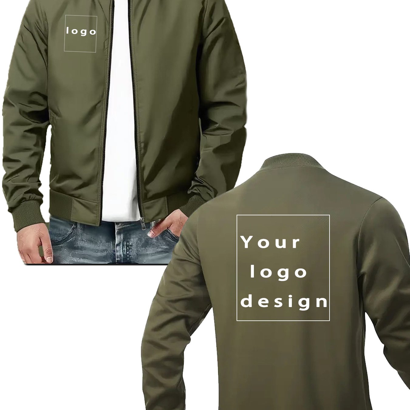 TEMU Custom Print Zip-up Jacket - Lightweight Sports Baseball Coat, Personalized Or Team Logo, Suitable For Formal And Casual Occasions, Machine