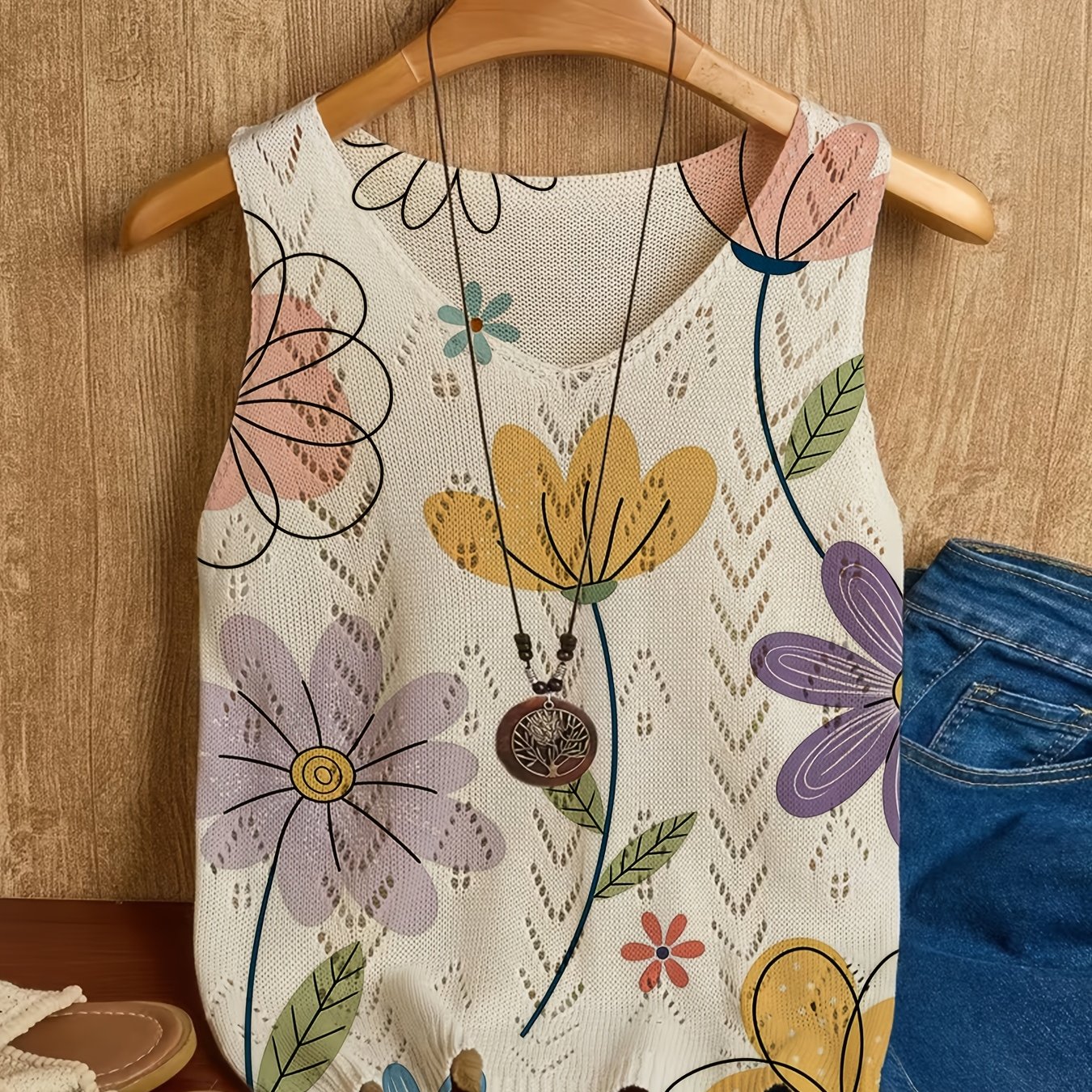 TEMU y para mujer, camiseta interior versátil regular con cuello en V calada de principios de , chaleco de elegante transpirable y , chaleco de moda