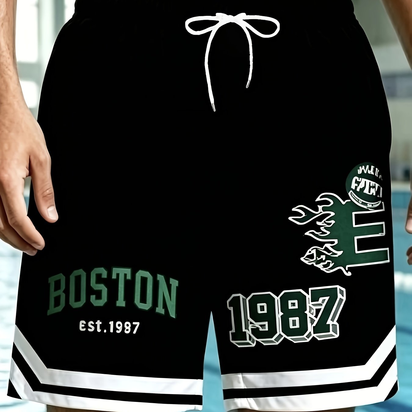 TEMU Men's Beach Shorts, Print Summer Casual Sports Running Basketball Shorts, Suitable For Running, Sports, And Streetwear