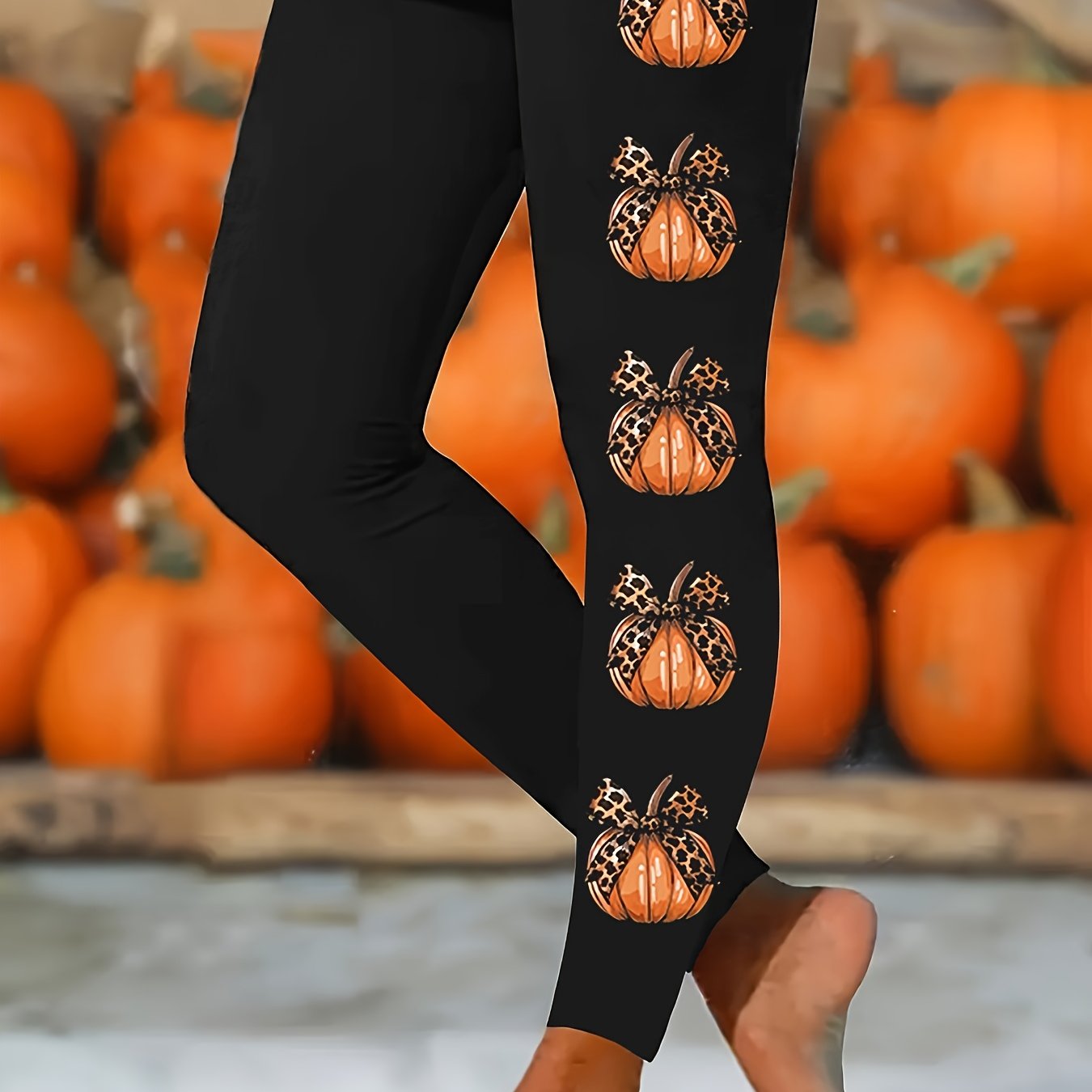 TEMU Women's High-waisted Tight Leggings Pants - Full-length Stretchy Pants Suitable For All- Wear, Casual & For Halloween Costumes, Machine Washable