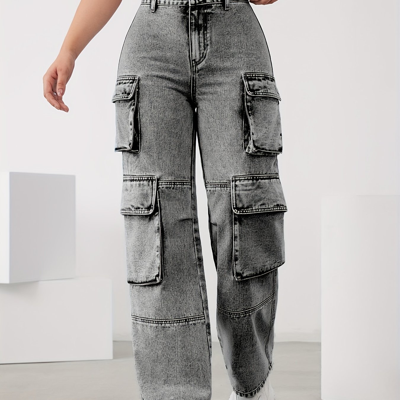 B Denim Cargo Pants