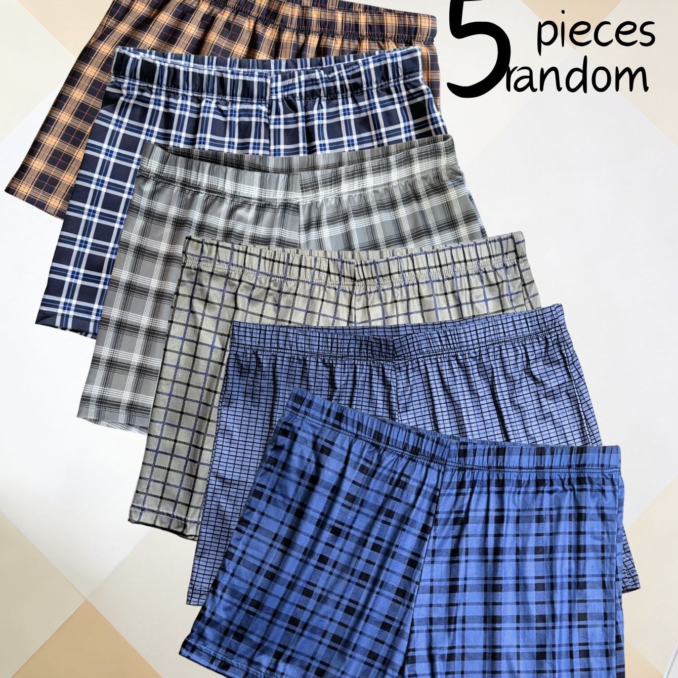 TEMU Lot de 5 boxers pour hommes à carreaux. Confortables, et tendance, respirants et. Idéaux pour le loisir à , les sports de . Sous-vêtements pour