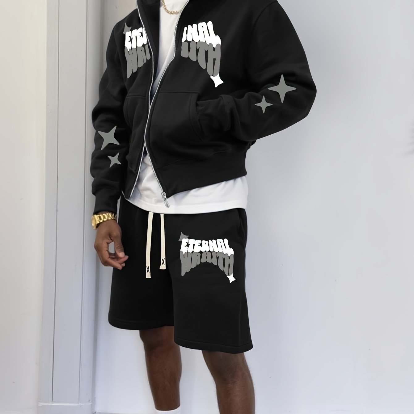 TEMU American Trendy Fashion Zipper Sweatshirt, Street Style Sweatshirt, Cool Thin Sweatshirt Set, Los Angeles Sweatshirt, Eternal Sweatshirt