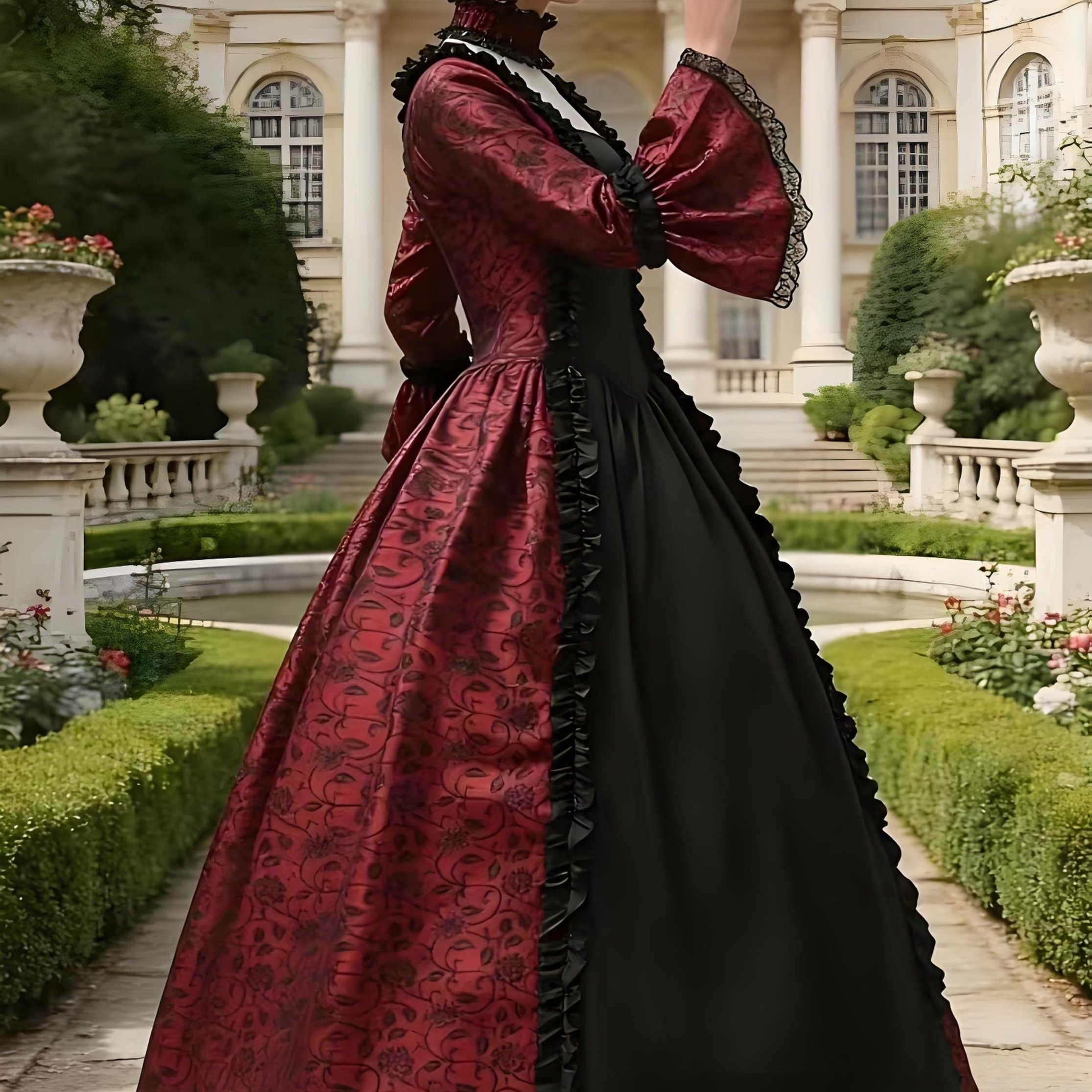 TEMU Robe de cour médiévale rétro, robe de cosplay, robe victorienne de spectacle