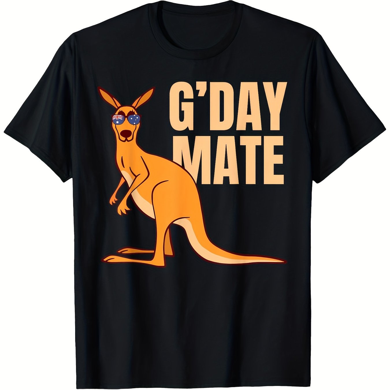TEMU Men's Fashion T-shirt Featuring A Design Representing Australian . This Of Pure, Has A Comfortable Round Collar, And Is Super Soft, Lightweight