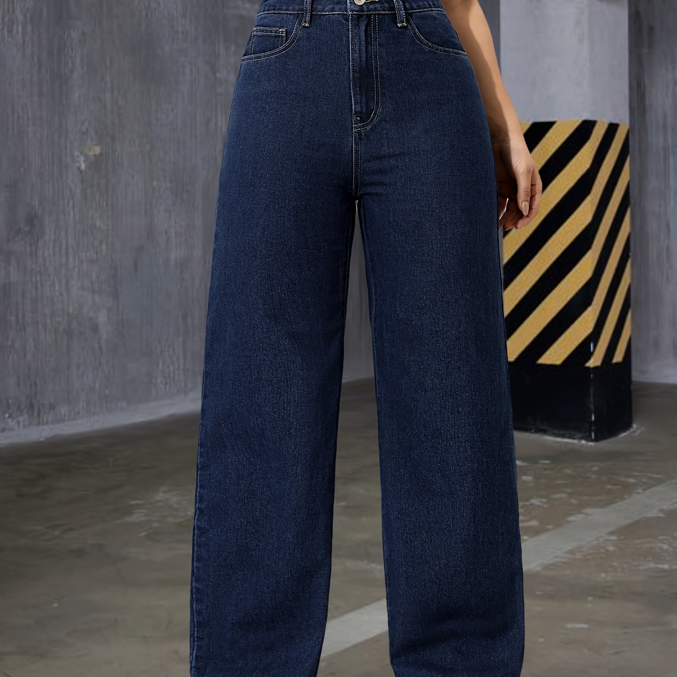 Fashionable Elegant Women's Wide-leg Pants Denim Jeans