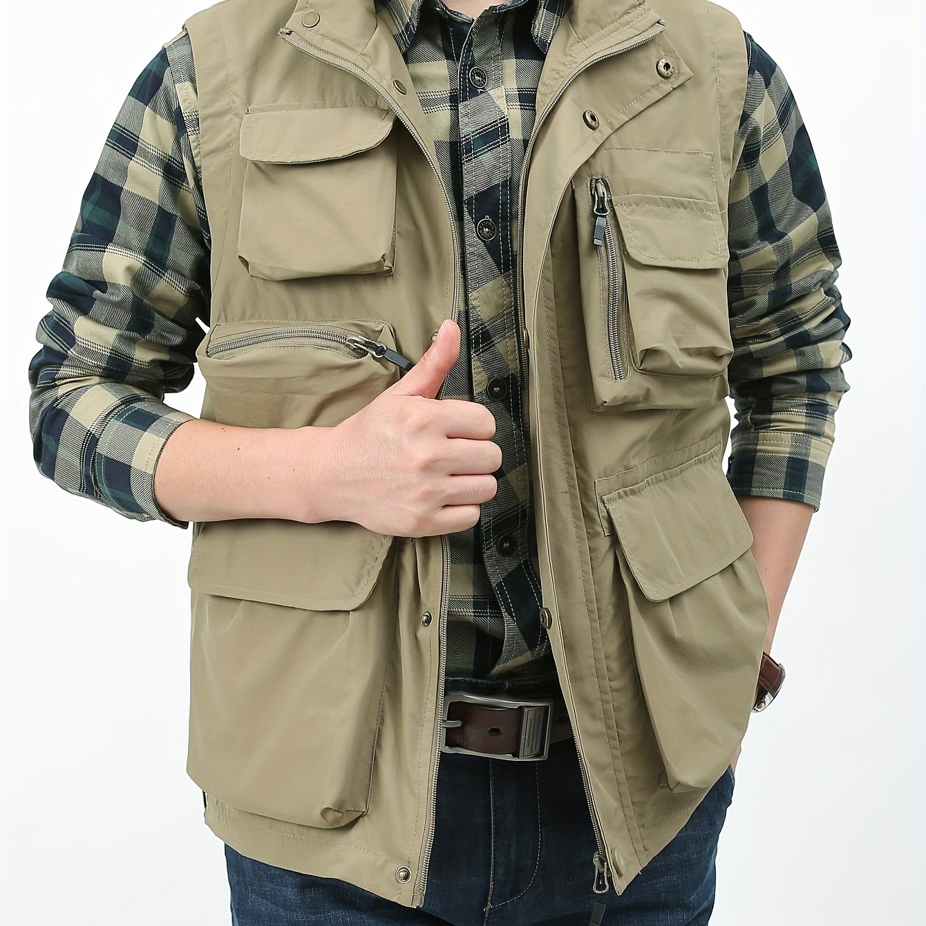 TEMU 2025 's Casual Summer Vest Multi-pocket Outdoor Climbing Vest Lightweight Fishing Vest