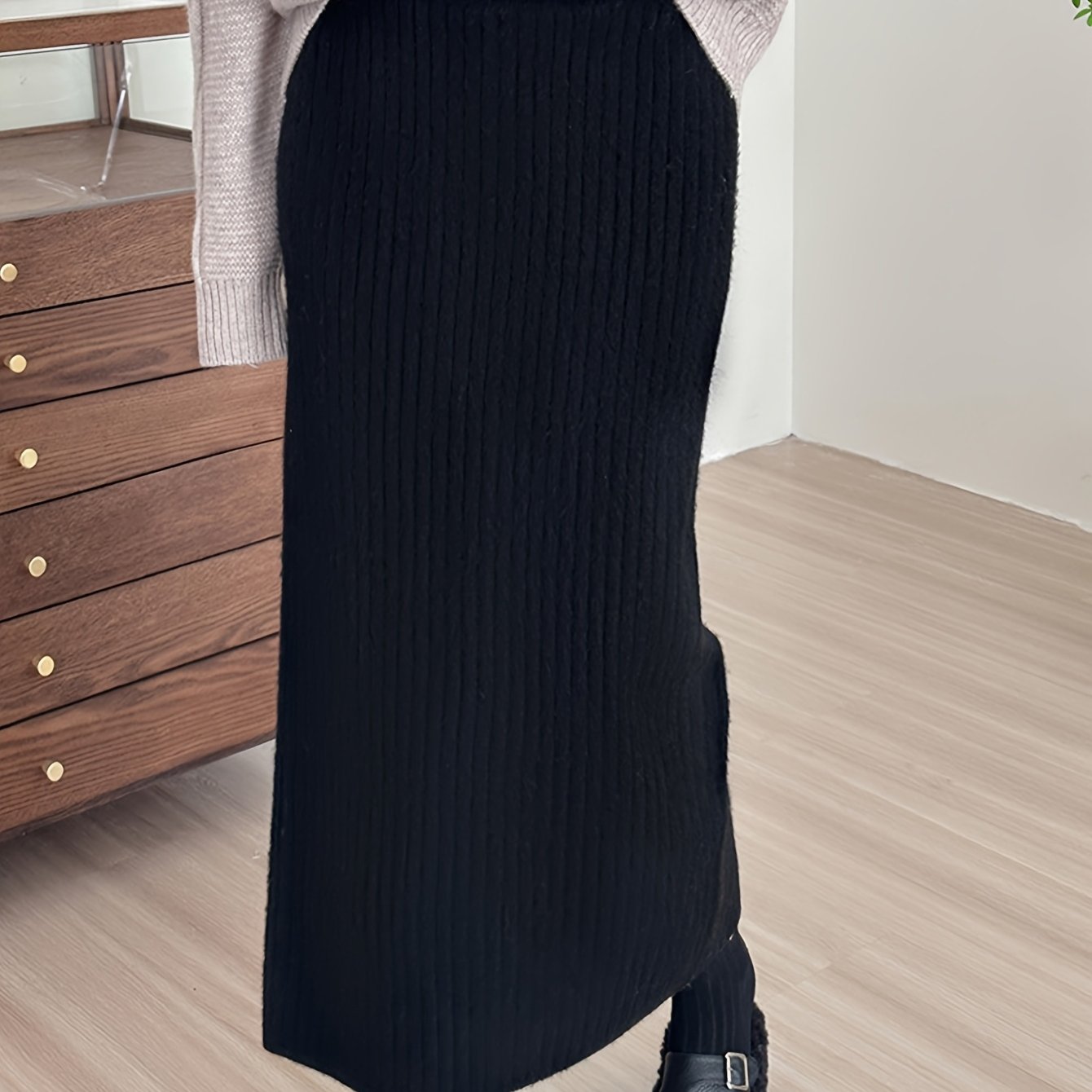 TEMU Various Styles Of Women's Knitted Skirts For Spring And Autumn, Including Half-body Knitted Skirts And Hip-hugging Skirts.