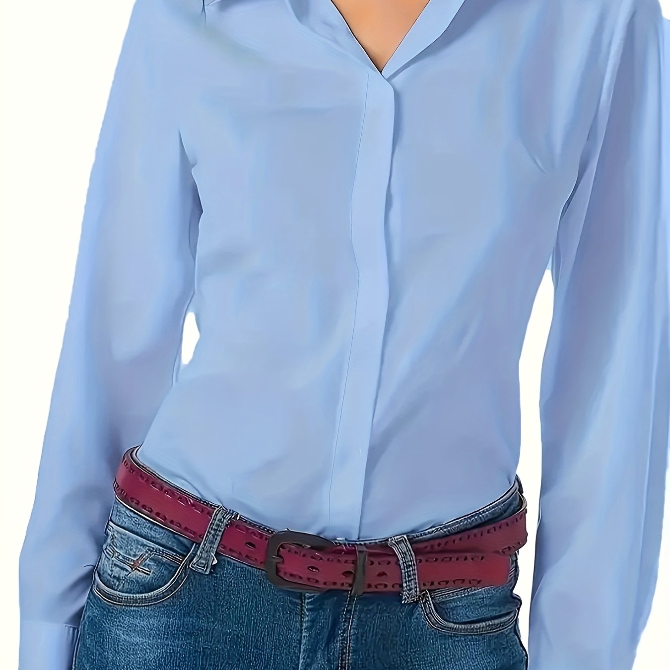 TEMU T-shirt de 2026 Collection Printemps Automne Déplacement Manches Longues Entretien Bureau Vêtement de Travail Femme