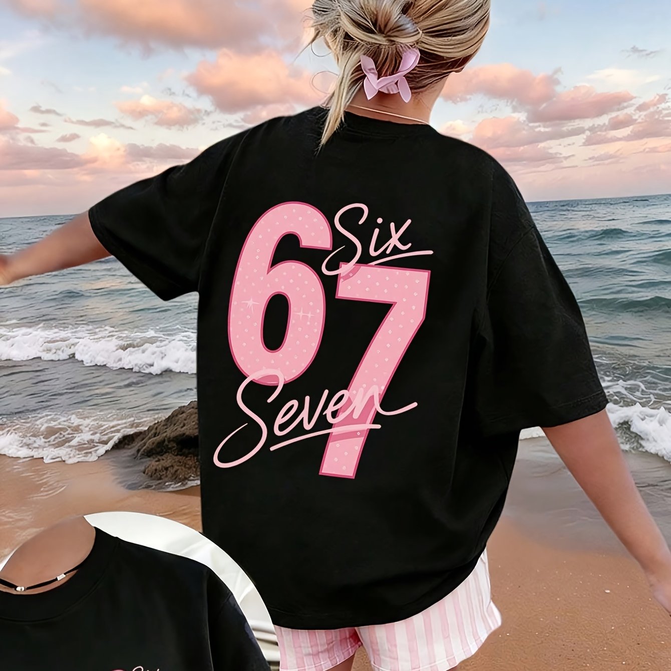 E-shop Neu eingetroffene Mädchenbekleidung – Trendiges T-Shirt, kurzärmeliges Mädchen-T-Shirt mit Rundhalsausschnitt, weicher Stoff, für 4-14 Jahre.