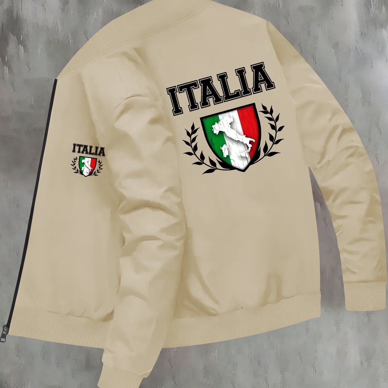 TEMU Italian Patterned Men's Trendy Autumn And Winter High-end Casual Jackets With A Stylish Collar, Perfect For Young Men
