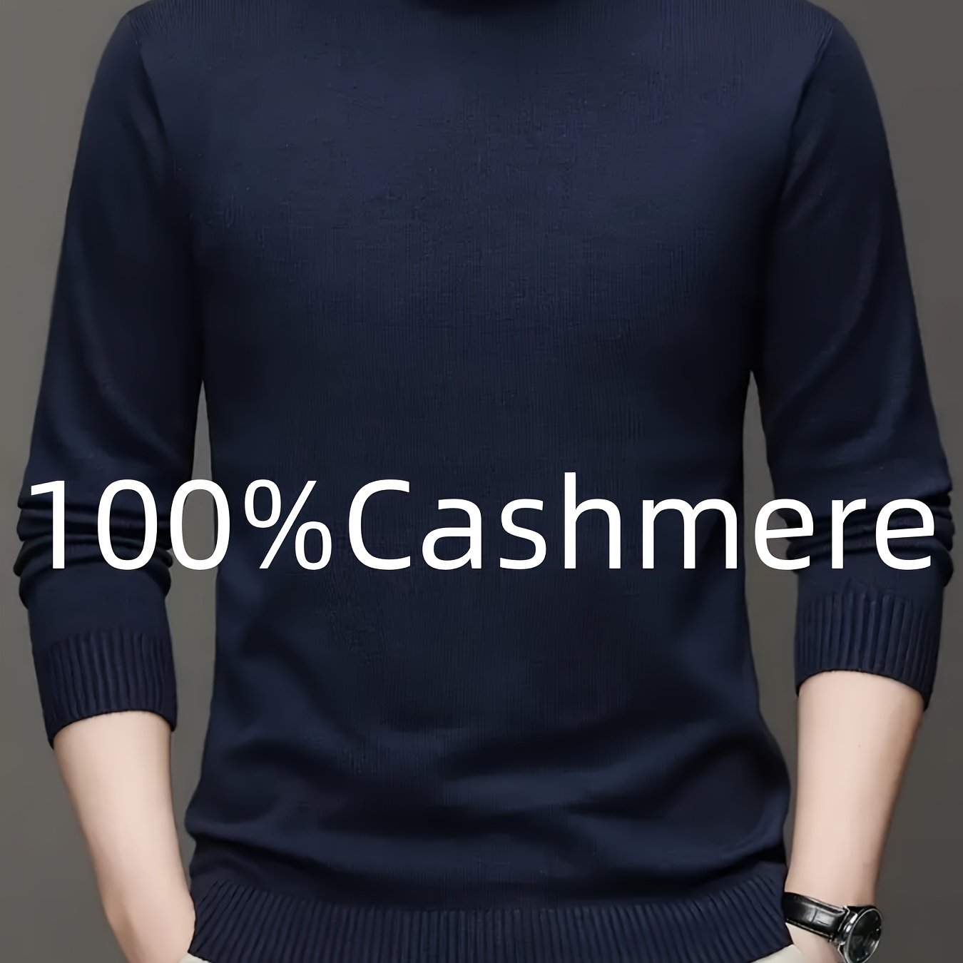 TEMU Men's Sweater- Soft And Warm Stretchy Turtleneck Sweater, Machine Washable, Solid Color, Regular Fit, Suitable For Casual And Business Layering,