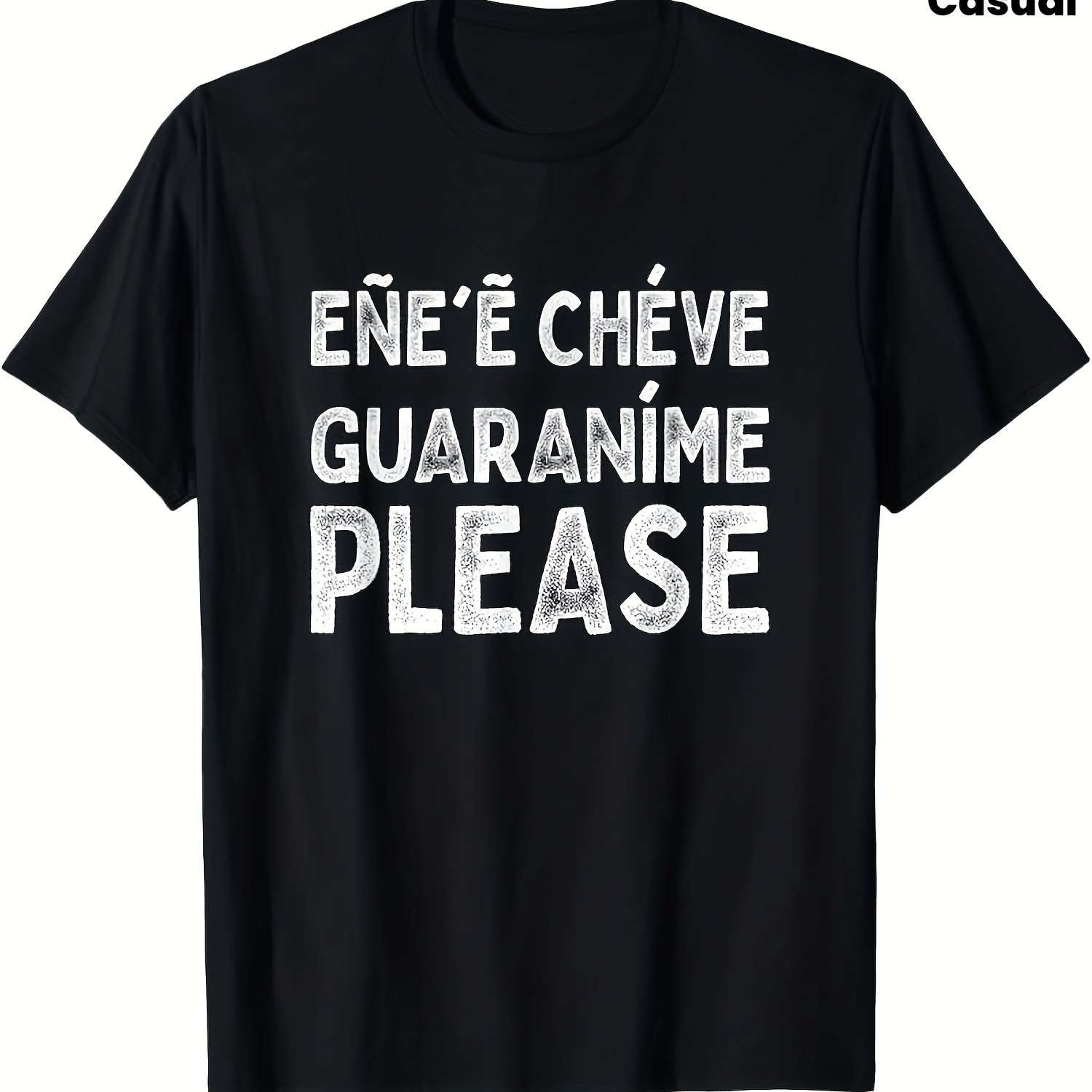 Image of Men's Funny Paraguayan Graphic T-shirt - Please Print - Heavyweight 180gsm Tee - Black Shirt With White Text - Casual Everyday & Themed Events - Paraguayan Humor