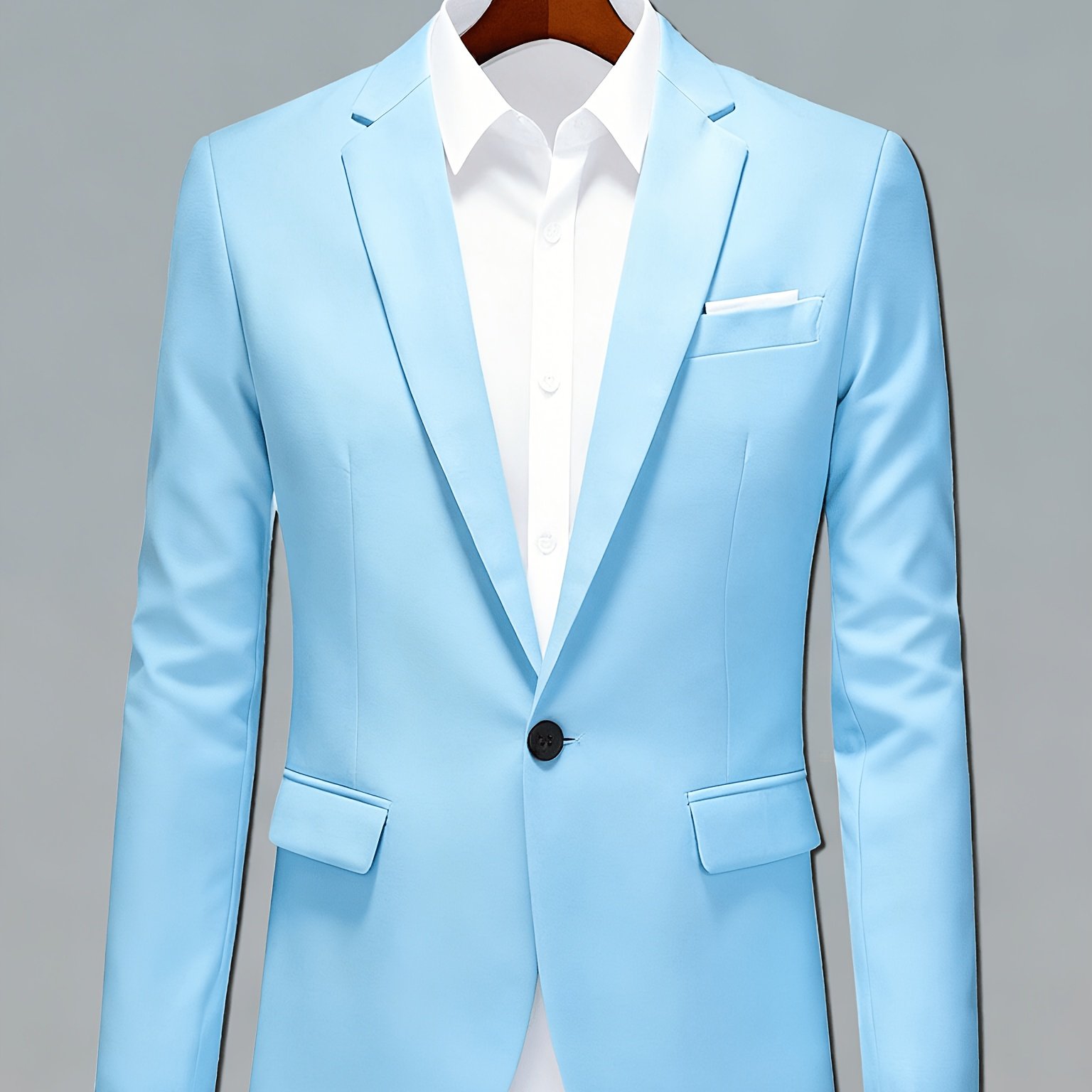 TEMU Spring, Summer, And Autumn Thin Men' Button Business Suit Jacket - Lightweight Top Jacket For Men's Creative Collar Trend Daily Simple Single