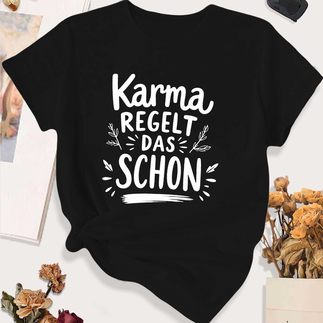 Image of Plus Size - German Karma Oversized Women's Casual T-shirt